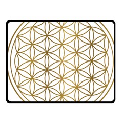 Gold Flower Of Life Sacred Geometry Fleece Blanket (small) by Maspions