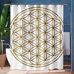 Gold Flower Of Life Sacred Geometry Shower Curtain 60  X 72  (medium) 