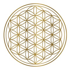 Gold Flower Of Life Sacred Geometry Play Mat (square) by Maspions