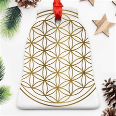 Gold Flower Of Life Sacred Geometry Bell Ornament (two Sides)