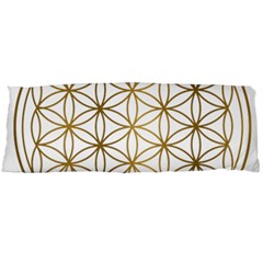 Gold Flower Of Life Sacred Geometry Body Pillow Case (dakimakura) by Maspions