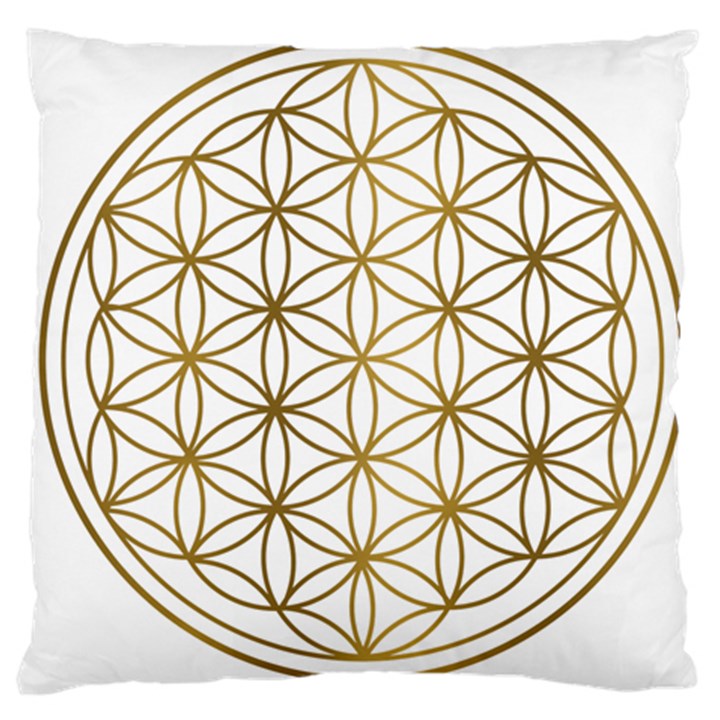 Gold Flower Of Life Sacred Geometry Large Cushion Case (Two Sides)