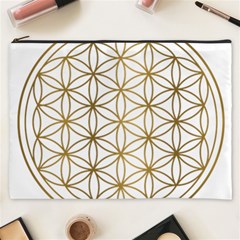 Gold Flower Of Life Sacred Geometry Cosmetic Bag (xxxl)