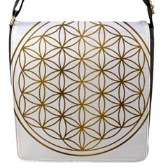 Gold Flower Of Life Sacred Geometry Flap Closure Messenger Bag (s)