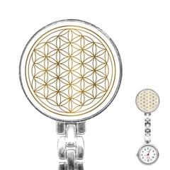 Gold Flower Of Life Sacred Geometry Stainless Steel Nurses Watch by Maspions