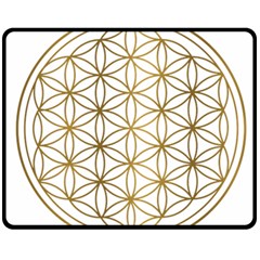 Gold Flower Of Life Sacred Geometry Two Sides Fleece Blanket (medium)