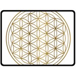 Gold Flower Of Life Sacred Geometry Two Sides Fleece Blanket (Large) 80 x60  Blanket Front