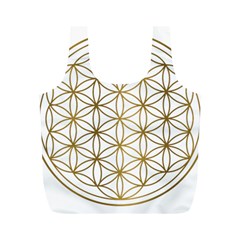 Gold Flower Of Life Sacred Geometry Full Print Recycle Bag (m)