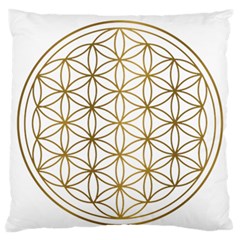 Gold Flower Of Life Sacred Geometry Standard Premium Plush Fleece Cushion Case (two Sides) by Maspions