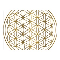 Gold Flower Of Life Sacred Geometry Two Sides Premium Plush Fleece Blanket (mini)