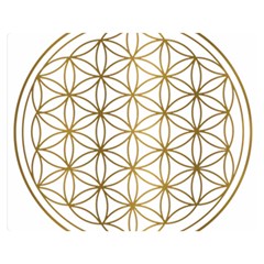 Gold Flower Of Life Sacred Geometry Two Sides Premium Plush Fleece Blanket (teen Size) by Maspions