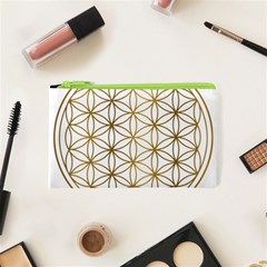 Gold Flower Of Life Sacred Geometry Cosmetic Bag (xs)