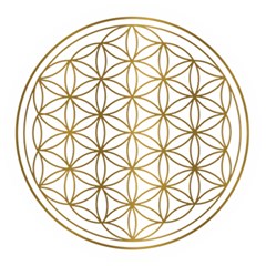 Gold Flower Of Life Sacred Geometry Wooden Bottle Opener (round) by Maspions