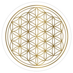 Gold Flower Of Life Sacred Geometry Round Trivet by Maspions