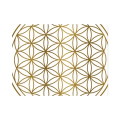 Gold Flower Of Life Sacred Geometry Premium Plush Fleece Blanket (mini) by Maspions