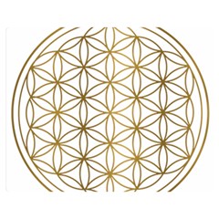 Gold Flower Of Life Sacred Geometry Premium Plush Fleece Blanket (medium) by Maspions