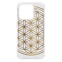 Gold Flower Of Life Sacred Geometry Iphone 14 Pro Tpu Uv Print Case by Maspions