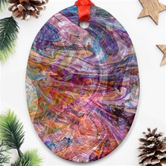 Spring Waves Ornament (oval) by kaleidomarblingart