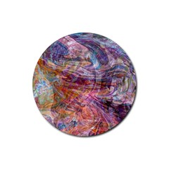 Spring Waves Rubber Coaster (round) by kaleidomarblingart