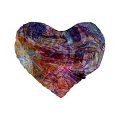 Spring Waves Standard 16  Premium Flano Heart Shape Cushions by kaleidomarblingart