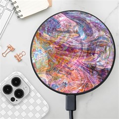 Spring Waves Wireless Fast Charger(black) by kaleidomarblingart