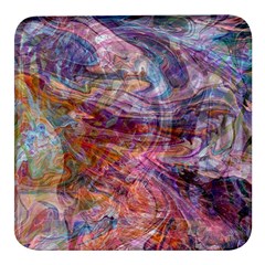 Spring Waves Square Glass Fridge Magnet (4 Pack) by kaleidomarblingart