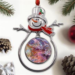 Spring Waves Metal Snowman Ornament by kaleidomarblingart