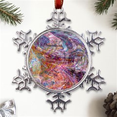 Spring Waves Metal Large Snowflake Ornament by kaleidomarblingart