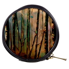 Woodland Woods Forest Trees Nature Outdoors Cellphone Wallpaper Mist Moon Background Artwork Book Co Mini Makeup Bag by Grandong