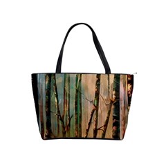 Woodland Woods Forest Trees Nature Outdoors Cellphone Wallpaper Mist Moon Background Artwork Book Co Classic Shoulder Handbag by Grandong