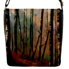 Woodland Woods Forest Trees Nature Outdoors Cellphone Wallpaper Mist Moon Background Artwork Book Co Flap Closure Messenger Bag (s) by Grandong