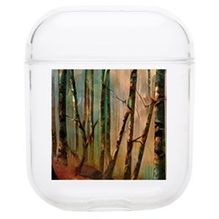 Woodland Woods Forest Trees Nature Outdoors Cellphone Wallpaper Mist Moon Background Artwork Book Co Soft Tpu Airpods 1/2 Case by Grandong