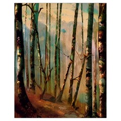 Woodland Woods Forest Trees Nature Outdoors Cellphone Wallpaper Mist Moon Background Artwork Book Co Drawstring Bag (small) by Grandong