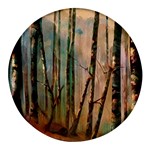 Woodland Woods Forest Trees Nature Outdoors Cellphone Wallpaper Mist Moon Background Artwork Book Co Round Glass Fridge Magnet (4 pack) Front