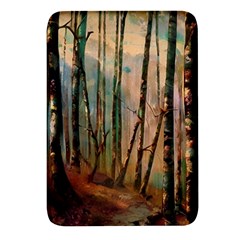 Woodland Woods Forest Trees Nature Outdoors Cellphone Wallpaper Mist Moon Background Artwork Book Co Rectangular Glass Fridge Magnet (4 Pack) by Grandong