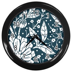 Spring Pattern Wall Clock (black) by AlexandrouPrints