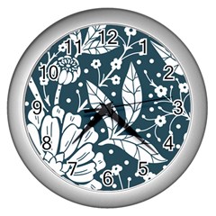 Spring Pattern Wall Clock (silver)