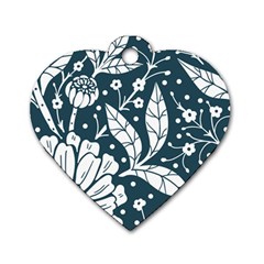 Spring Pattern Dog Tag Heart (one Side)