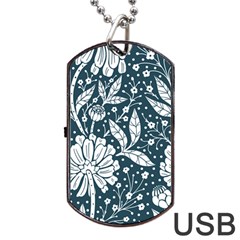 Spring Pattern Dog Tag Usb Flash (one Side)