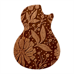 Spring Pattern Guitar Shape Wood Guitar Pick Holder Case And Picks Set