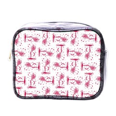 Fantasy Landscape Scene Sketchy Illustration Motif Pattern Wb Mini Toiletries Bag (one Side)