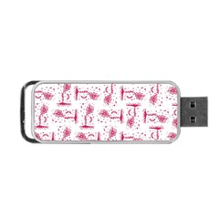 Fantasy Landscape Scene Sketchy Illustration Motif Pattern Wb Portable Usb Flash (two Sides)