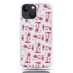 Fantasy Landscape Scene Sketchy Illustration Motif Pattern Wb Iphone 13 Mini Tpu Uv Print Case by dflcprintsclothing