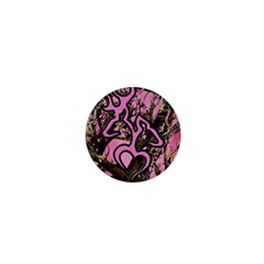 Pink Browning Deer Glitter Camo 1  Mini Buttons