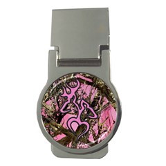 Pink Browning Deer Glitter Camo Money Clips (round) 