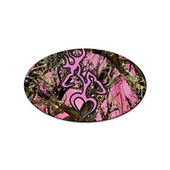 Pink Browning Deer Glitter Camo Sticker Oval (10 Pack)