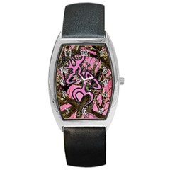 Pink Browning Deer Glitter Camo Barrel Style Metal Watch by Maspions