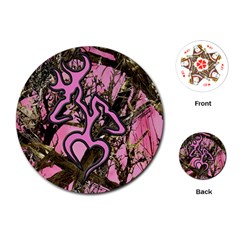 Pink Browning Deer Glitter Camo Playing Cards Single Design (round)