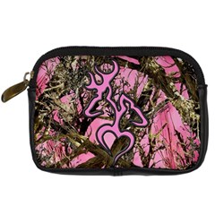 Pink Browning Deer Glitter Camo Digital Camera Leather Case