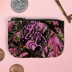 Pink Browning Deer Glitter Camo Mini Coin Purse by Maspions